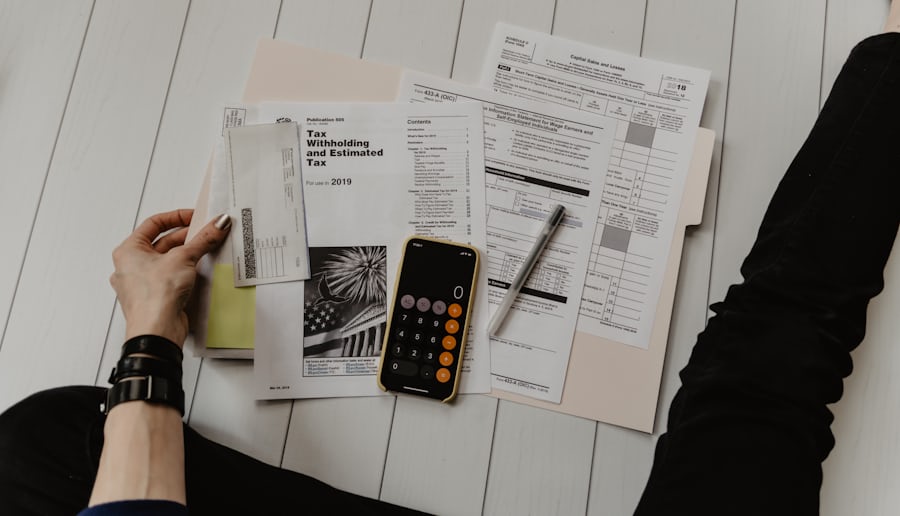 Documents and a calculator on a desk
